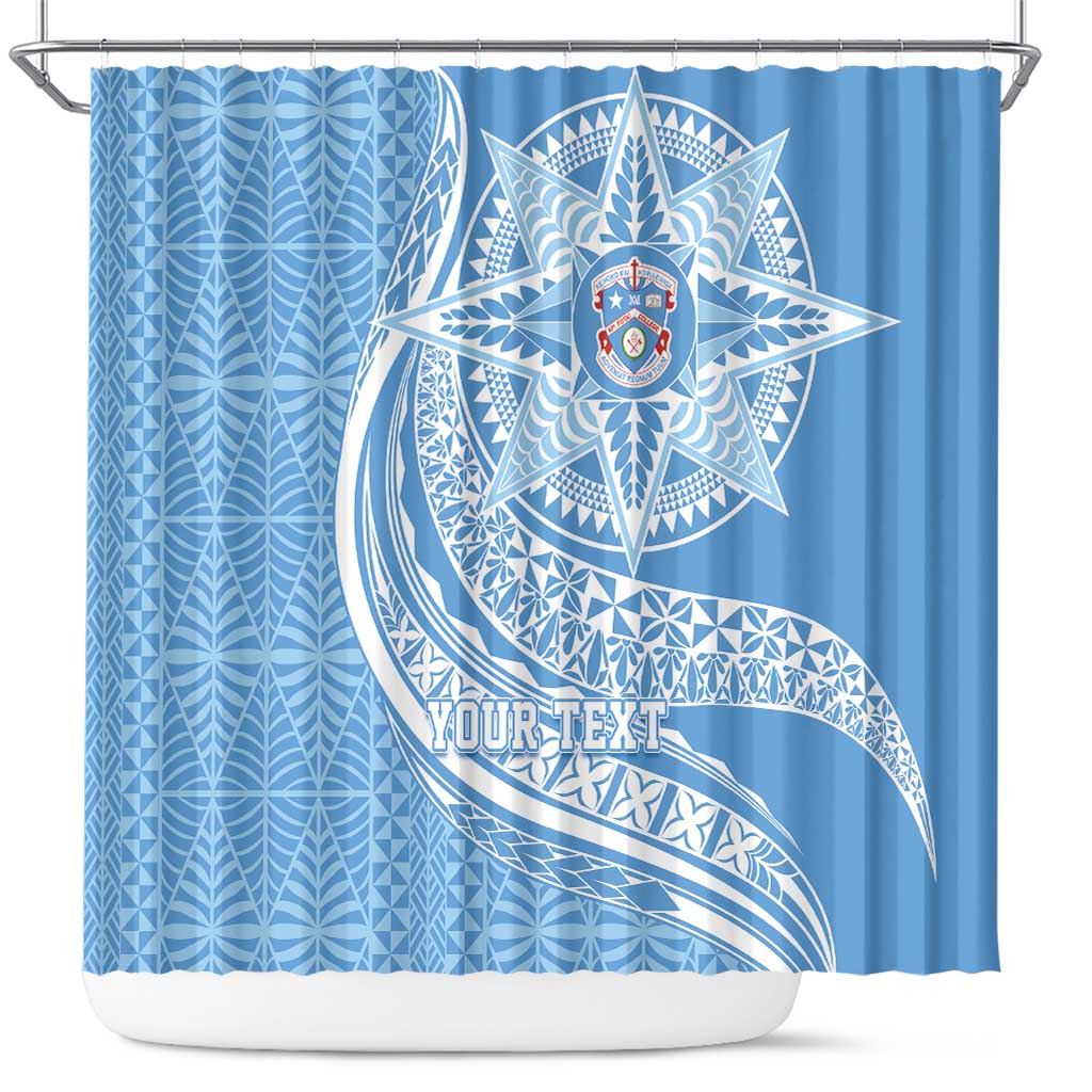 Tonga Apifo'ou Kolisi Personalized Shower Curtain Ngatu Tokelaufeletoa Motifs