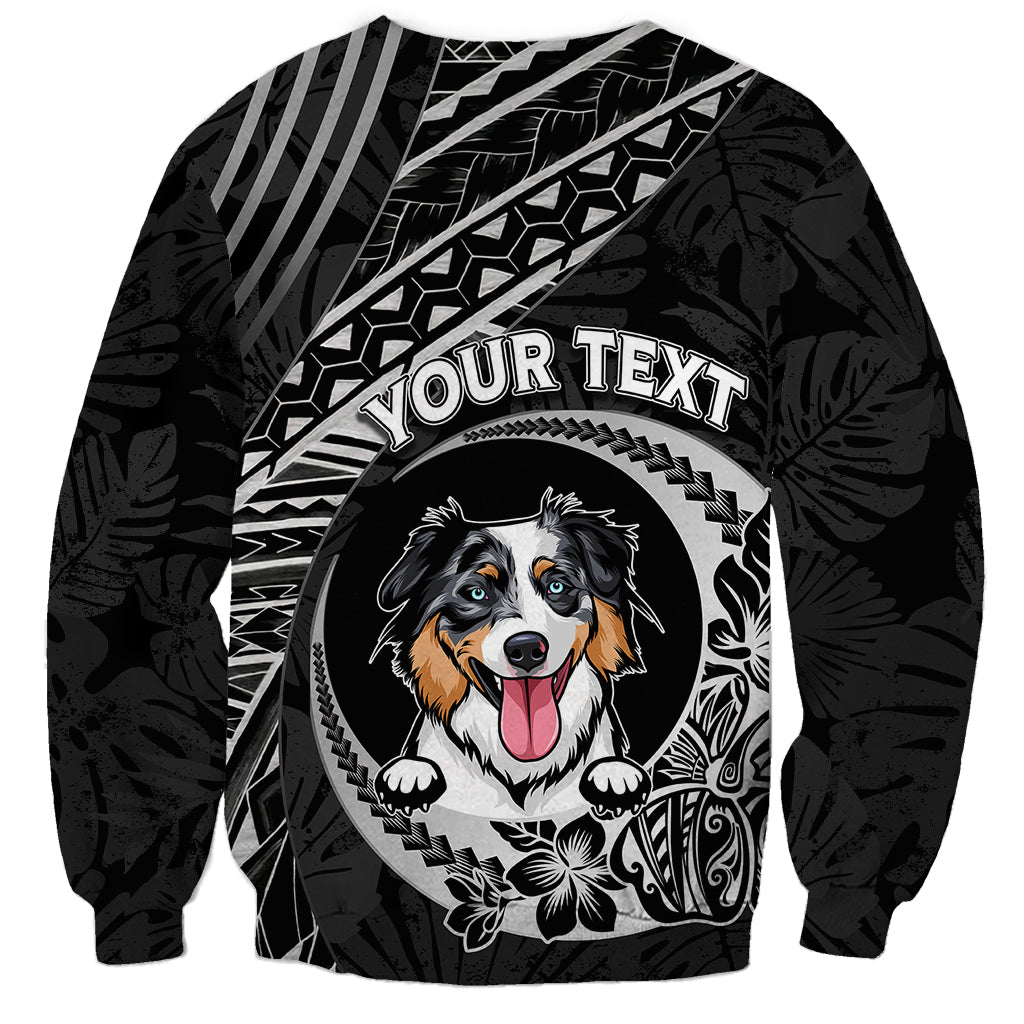 Personalised Polynesian Dog Sweatshirt With Australian Shepherd - Crescent Style LT7 - Polynesian Pride
