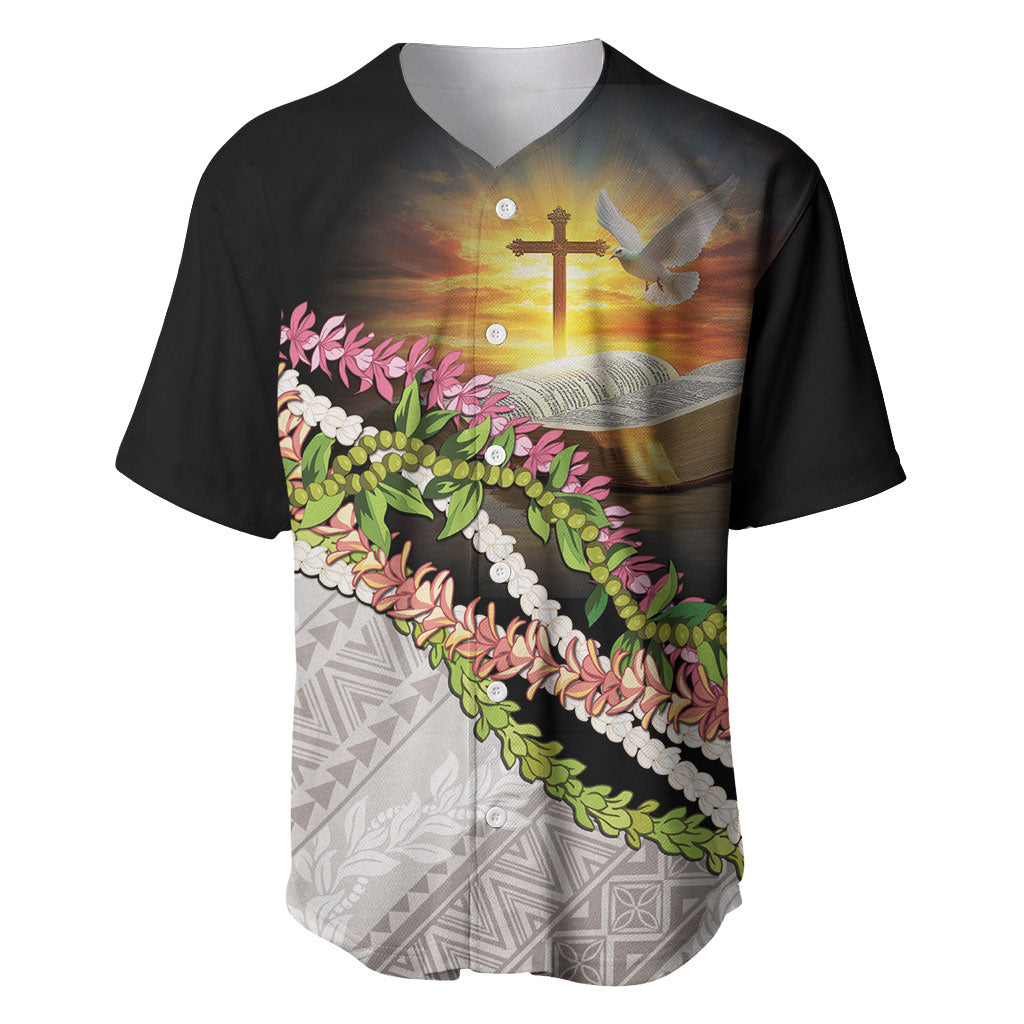 Hawaii Mokihana Mix Pikake Leis Mahalo 'Olelo Baseball Jersey Black
