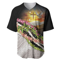 Hawaii Mokihana Mix Pikake Leis Mahalo 'Olelo Baseball Jersey Black