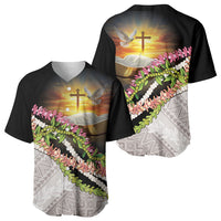 Hawaii Mokihana Mix Pikake Leis Mahalo 'Olelo Baseball Jersey Black