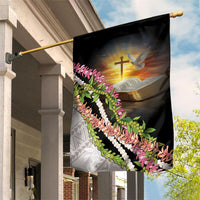 Hawaii Mokihana Mix Pikake Leis Mahalo 'Olelo Garden Flag Black LT7 House Flag Black - Polynesian Pride