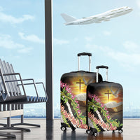 Hawaii Mokihana Mix Pikake Leis Mahalo 'Olelo Luggage Cover Black LT7 - Polynesian Pride