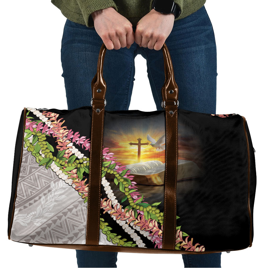 Hawaii Mokihana Mix Pikake Leis Mahalo 'Olelo Travel Bag Black LT7 Black - Polynesian Pride
