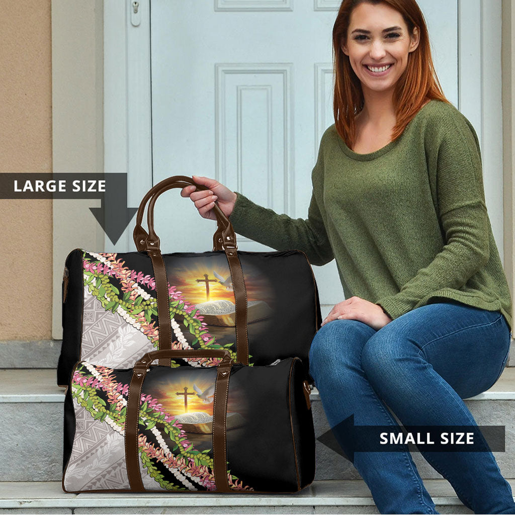 Hawaii Mokihana Mix Pikake Leis Mahalo 'Olelo Travel Bag Black LT7 - Polynesian Pride
