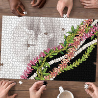 Hawaii Mokihana Mix Pikake Leis Mahalo 'Olelo Puzzle White Tapa