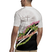 Hawaii Mokihana Mix Pikake Leis Mahalo 'Olelo Rugby Jersey White Tapa