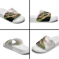 Hawaii Mokihana Mix Pikake Leis Mahalo 'Olelo Slide Sandals White Tapa LT7 - Polynesian Pride