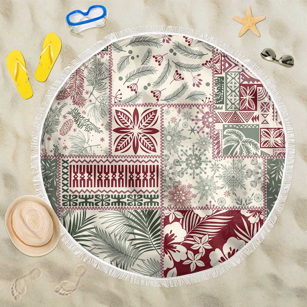 Aloha Hawaii Pastel Christmas Patchwork Beach Blanket Classic Style LT7 One Size 150cm Pastel Green - Polynesian Pride