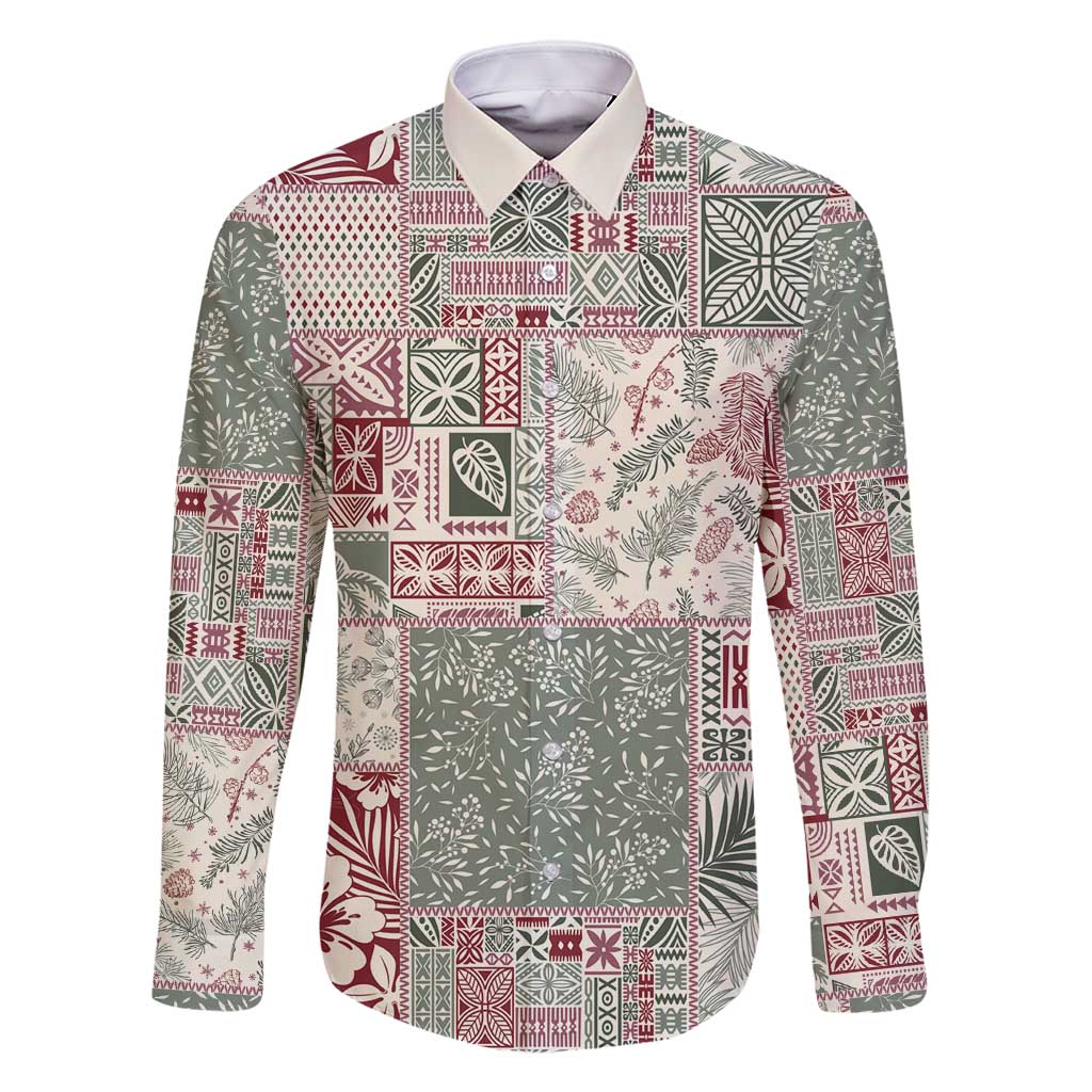 Aloha Hawaii Pastel Christmas Patchwork Family Matching Mermaid Dress and Hawaiian Shirt Classic Style - Polynesian Pride