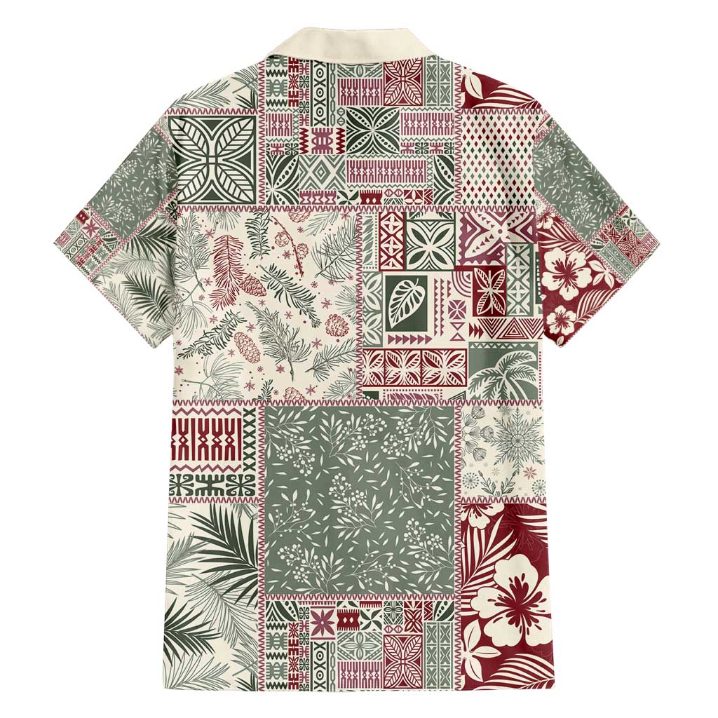 Aloha Hawaii Pastel Christmas Patchwork Family Matching Off Shoulder Maxi Dress and Hawaiian Shirt Classic Style - Polynesian Pride