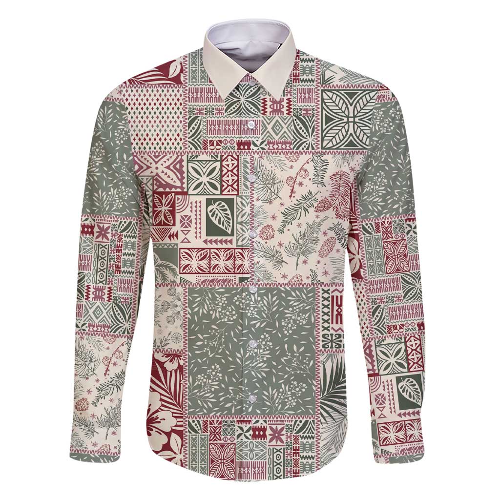 Aloha Hawaii Pastel Christmas Patchwork Family Matching Short Sleeve Bodycon Dress and Hawaiian Shirt Classic Style - Polynesian Pride