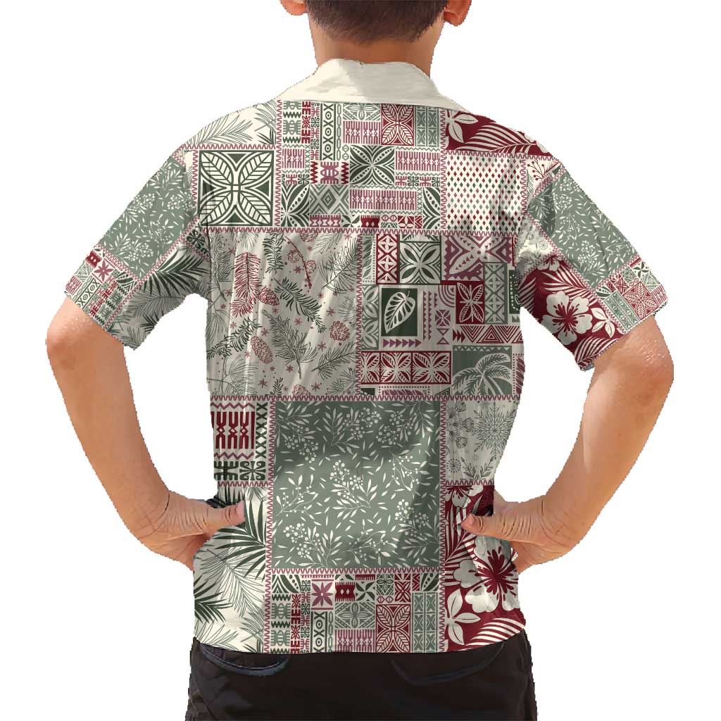 Aloha Hawaii Pastel Christmas Patchwork Family Matching Summer Maxi Dress and Hawaiian Shirt Classic Style - Polynesian Pride