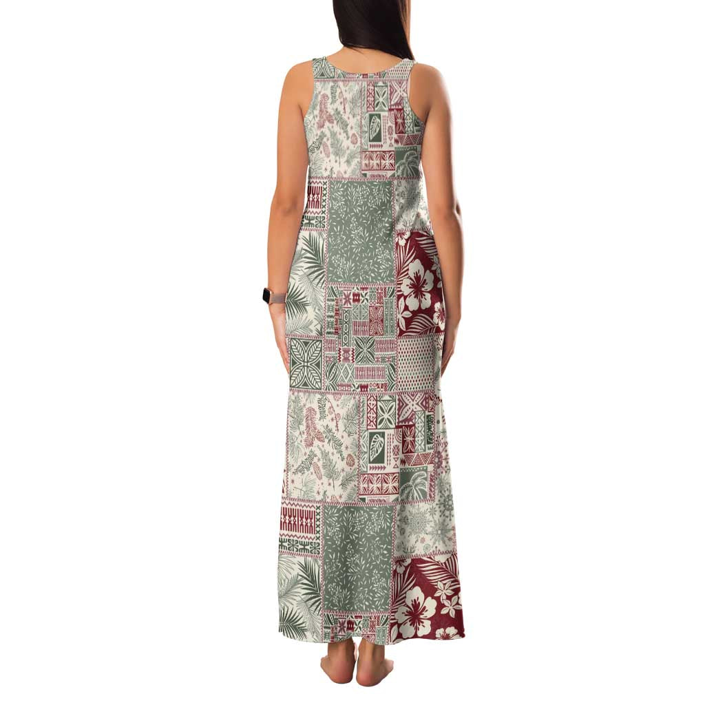 Aloha Hawaii Pastel Christmas Patchwork Family Matching Tank Maxi Dress and Hawaiian Shirt Classic Style - Polynesian Pride