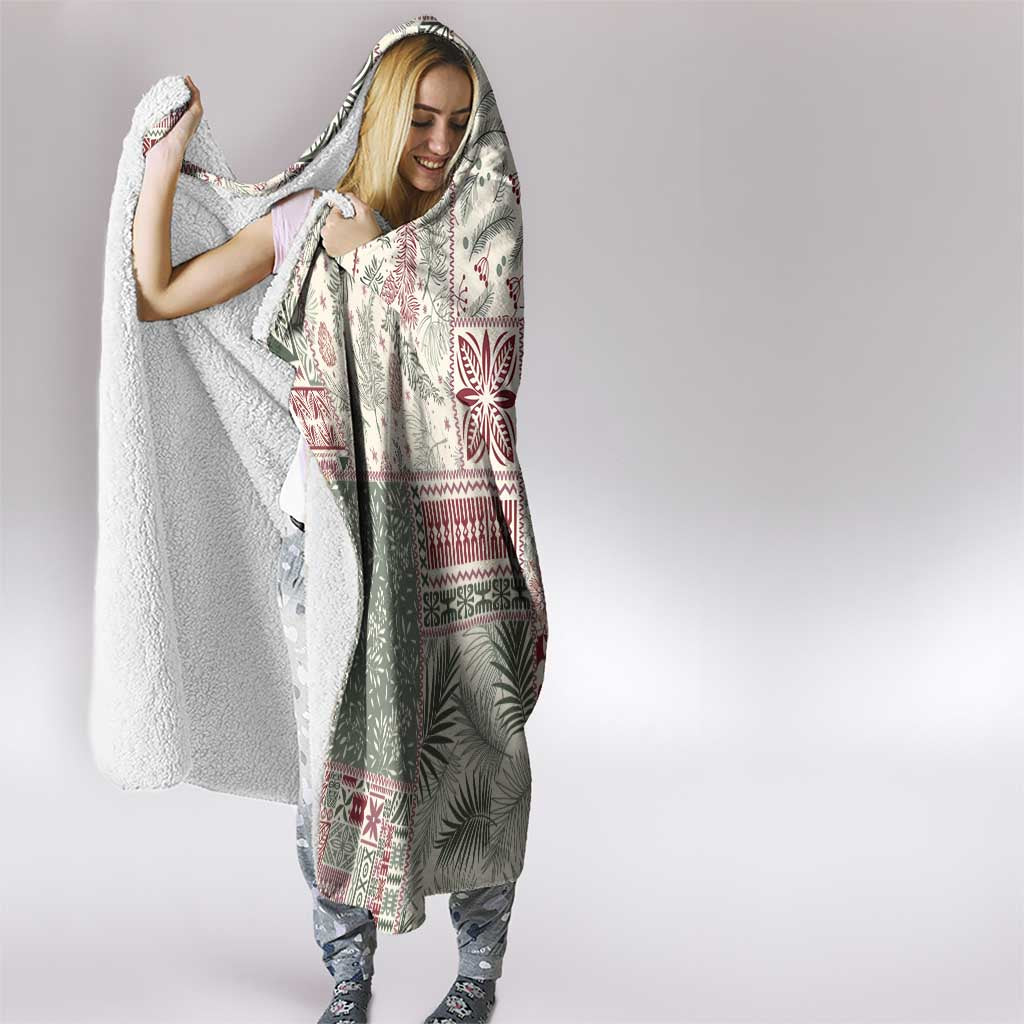 Aloha Hawaii Pastel Christmas Patchwork Hooded Blanket Classic Style - Polynesian Pride
