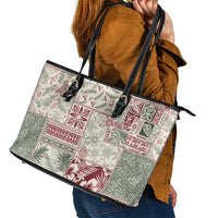 Aloha Hawaii Pastel Christmas Patchwork Leather Tote Bag Classic Style - Polynesian Pride