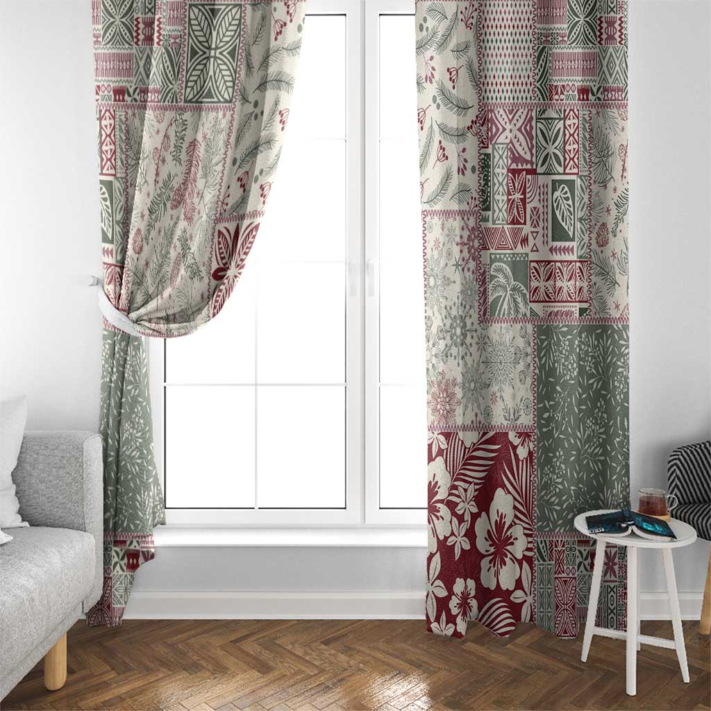 Aloha Hawaii Pastel Christmas Patchwork Window Curtain Classic Style - Polynesian Pride
