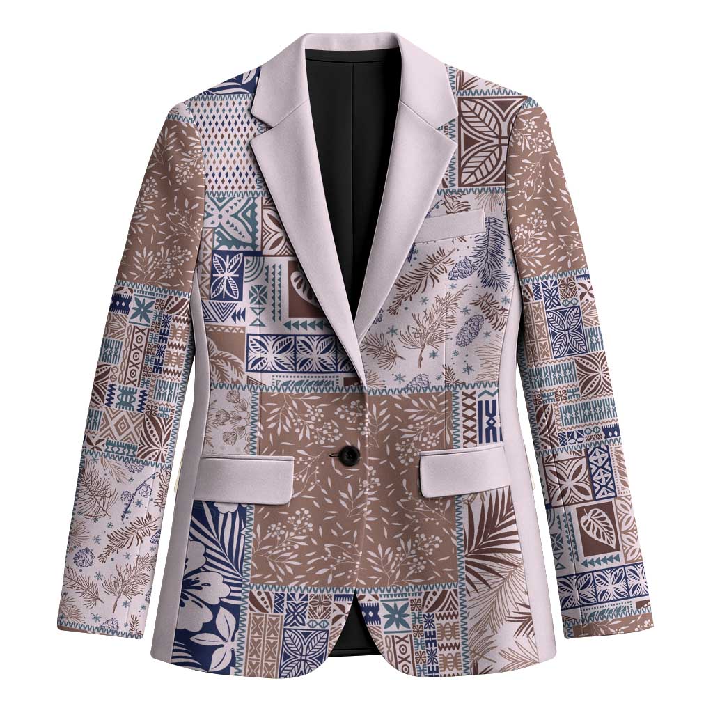 Aloha Hawaii Pastel Christmas Patchwork Blazer Rustic Style - Polynesian Pride