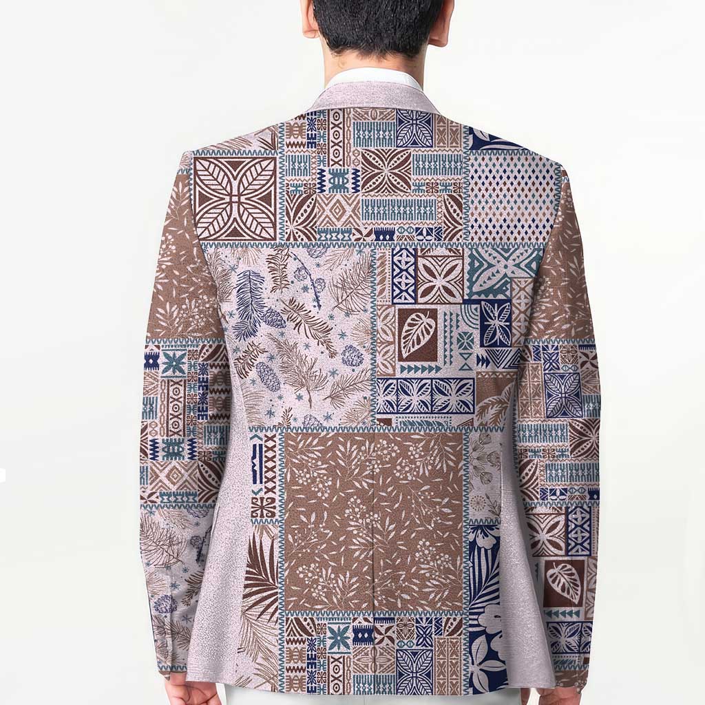Aloha Hawaii Pastel Christmas Patchwork Blazer Rustic Style - Polynesian Pride