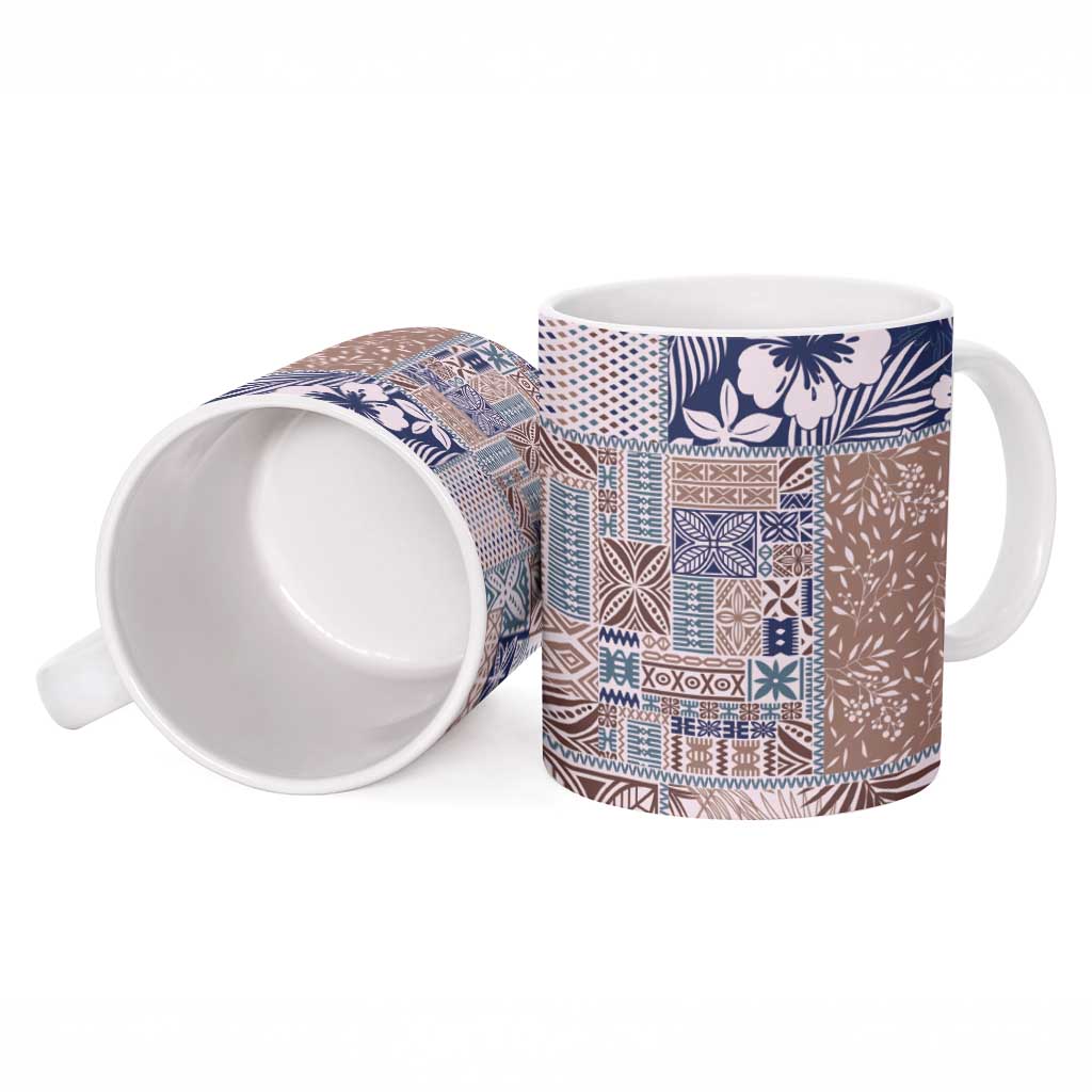 Aloha Hawaii Pastel Christmas Patchwork Ceramic Mug Rustic Style LT7 - Polynesian Pride