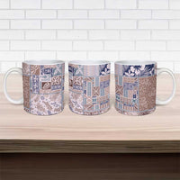 Aloha Hawaii Pastel Christmas Patchwork Ceramic Mug Rustic Style LT7 - Polynesian Pride