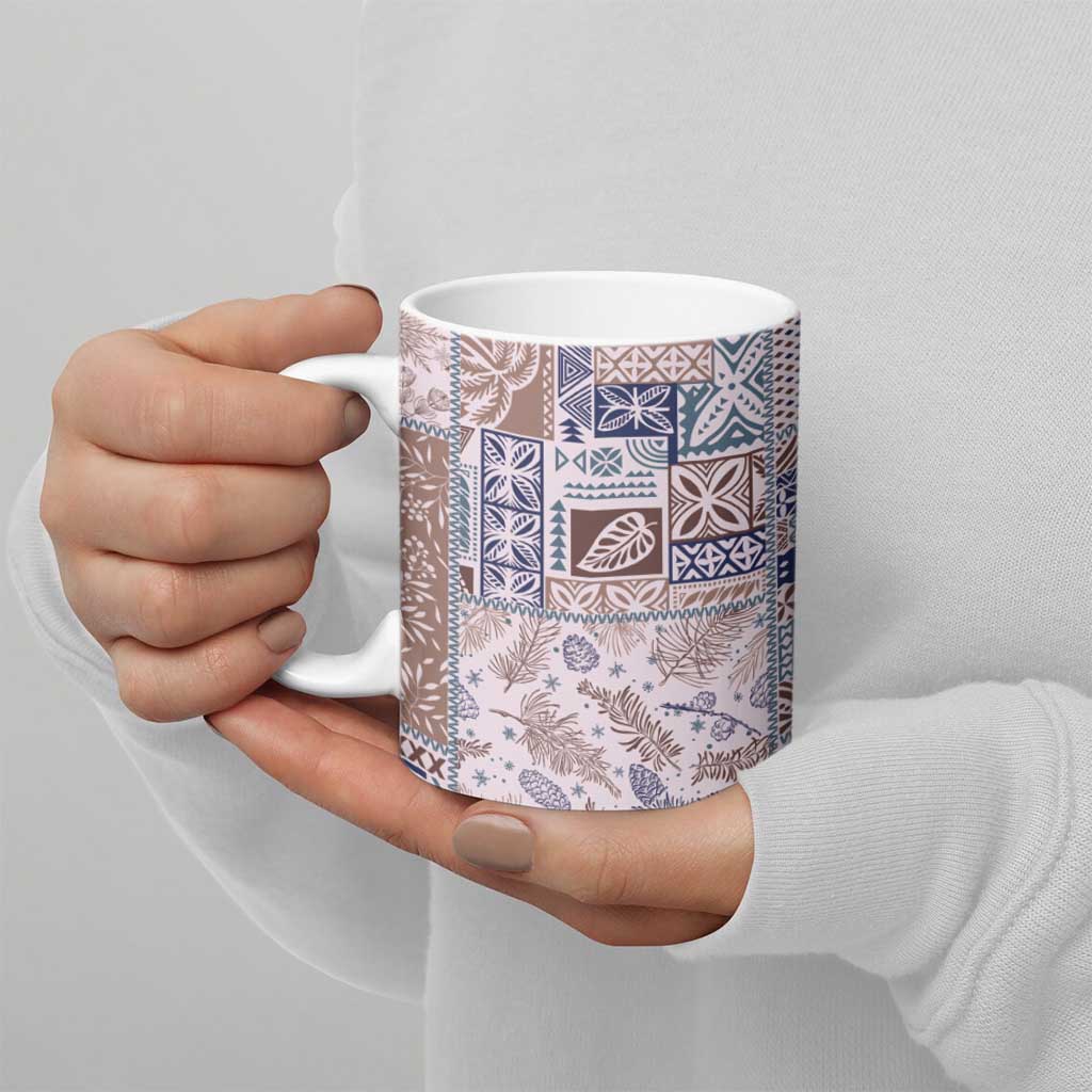 Aloha Hawaii Pastel Christmas Patchwork Ceramic Mug Rustic Style LT7 - Polynesian Pride