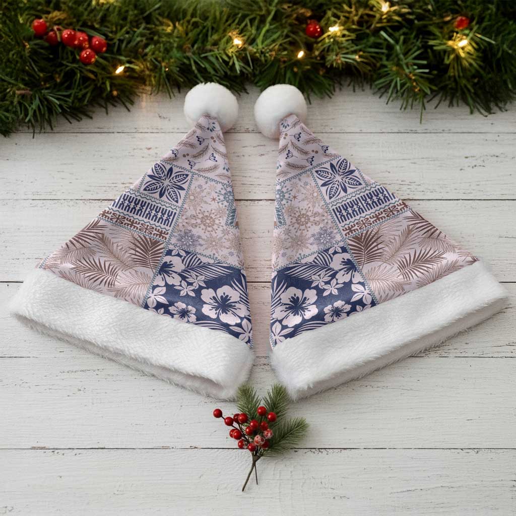 Aloha Hawaii Pastel Christmas Patchwork Christmas Santa Hat Rustic Style - Polynesian Pride