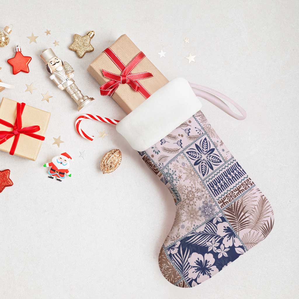 Aloha Hawaii Pastel Christmas Patchwork Christmas Stocking Rustic Style - Polynesian Pride