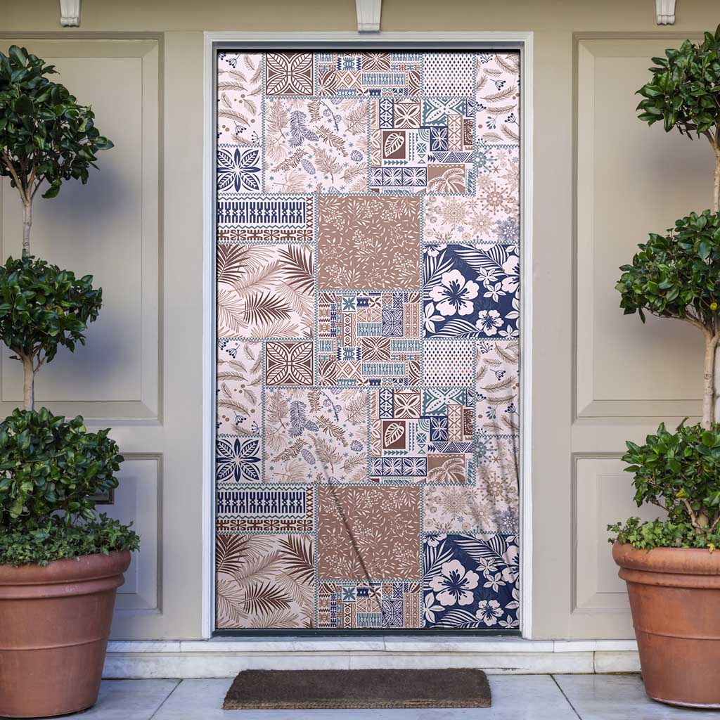 Aloha Hawaii Pastel Christmas Patchwork Door Cover Rustic Style LT7 Beige - Polynesian Pride