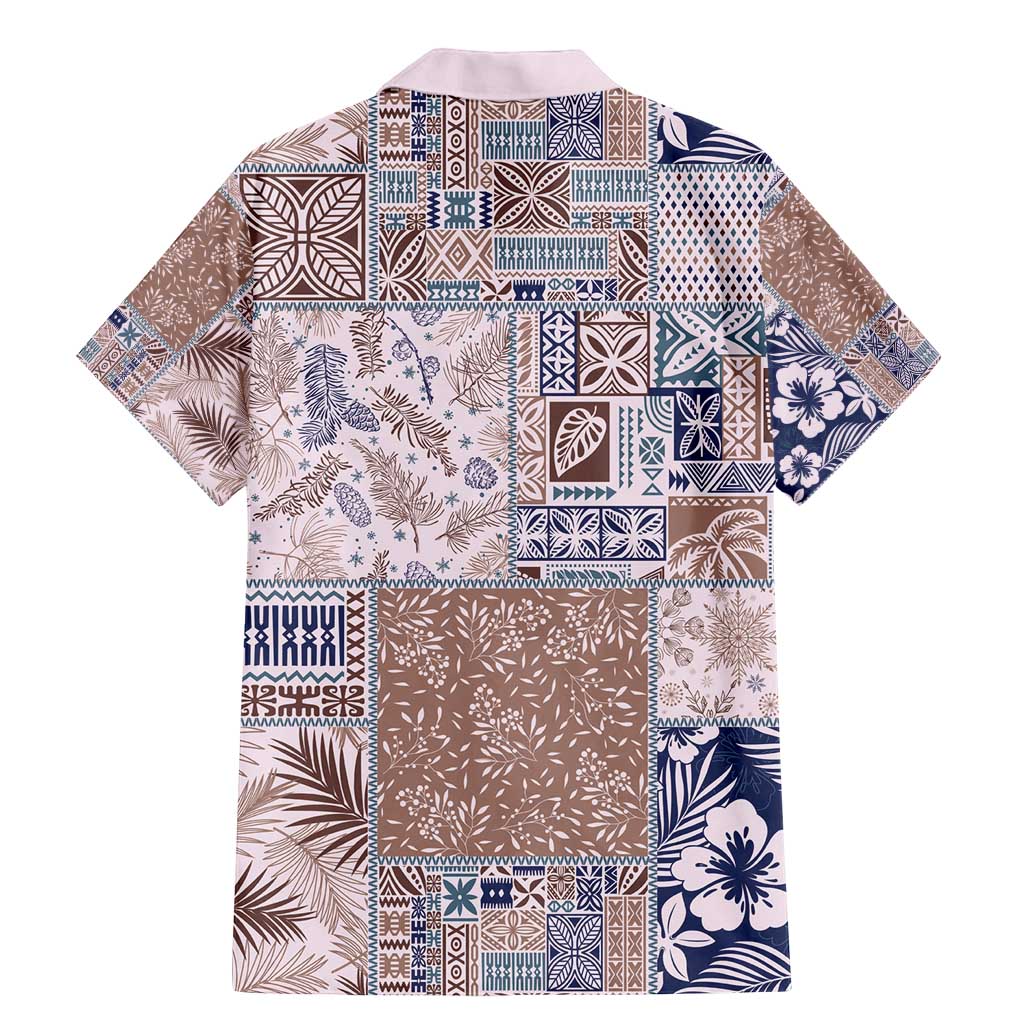 Aloha Hawaii Pastel Christmas Patchwork Family Matching Mermaid Dress and Hawaiian Shirt Rustic Style - Polynesian Pride