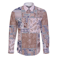 Aloha Hawaii Pastel Christmas Patchwork Family Matching Off The Shoulder Long Sleeve Dress and Hawaiian Shirt Rustic Style - Polynesian Pride