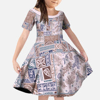 Aloha Hawaii Pastel Christmas Patchwork Family Matching Off Shoulder Maxi Dress and Hawaiian Shirt Rustic Style - Polynesian Pride