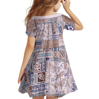 Aloha Hawaii Pastel Christmas Patchwork Family Matching Off Shoulder Short Dress and Hawaiian Shirt Rustic Style - Polynesian Pride
