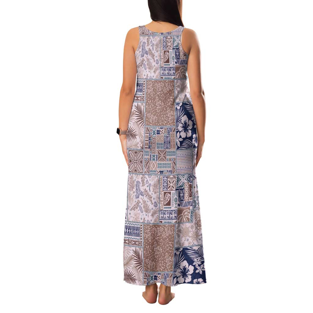 Aloha Hawaii Pastel Christmas Patchwork Family Matching Tank Maxi Dress and Hawaiian Shirt Rustic Style - Polynesian Pride