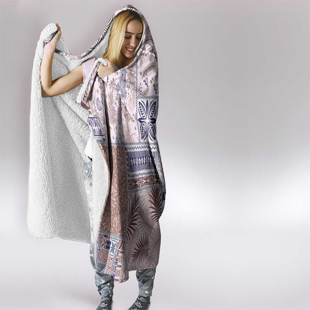 Aloha Hawaii Pastel Christmas Patchwork Hooded Blanket Rustic Style - Polynesian Pride