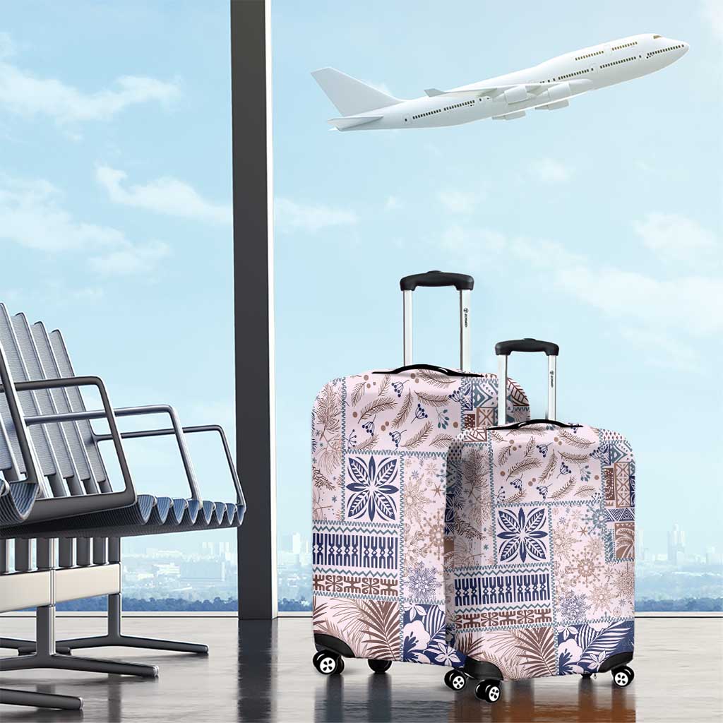 Aloha Hawaii Pastel Christmas Patchwork Luggage Cover Rustic Style - Polynesian Pride