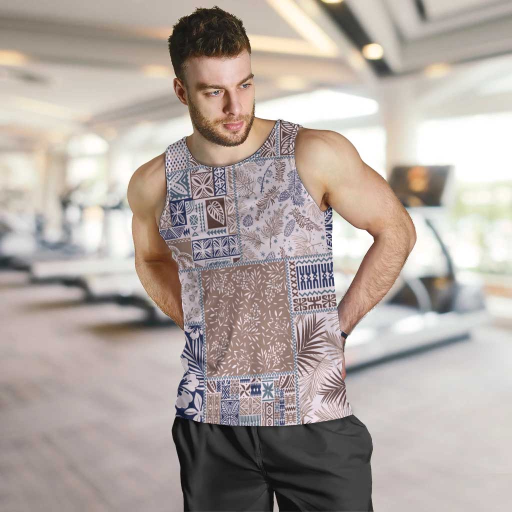 Aloha Hawaii Pastel Christmas Patchwork Men Tank Top Rustic Style - Polynesian Pride