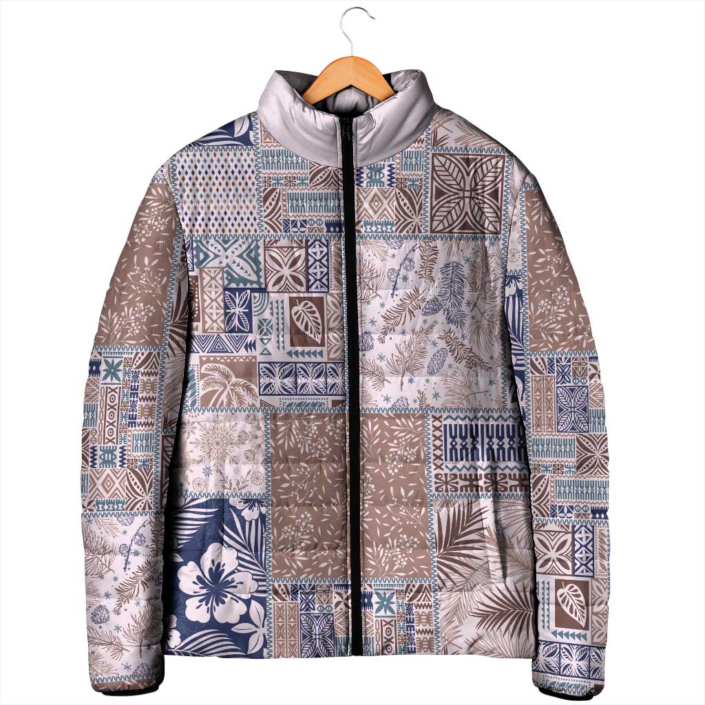 Aloha Hawaii Pastel Christmas Patchwork Padded Jacket Rustic Style LT7 - Polynesian Pride
