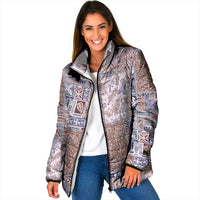 Aloha Hawaii Pastel Christmas Patchwork Padded Jacket Rustic Style LT7 Women Beige - Polynesian Pride