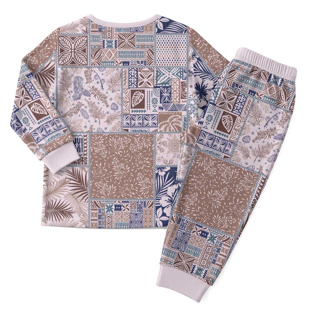 Aloha Hawaii Pastel Christmas Patchwork Christmas Pajama Set Rustic Style - Polynesian Pride