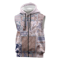 Aloha Hawaii Pastel Christmas Patchwork Sleeveless Zip Hoodie Rustic Style LT7
