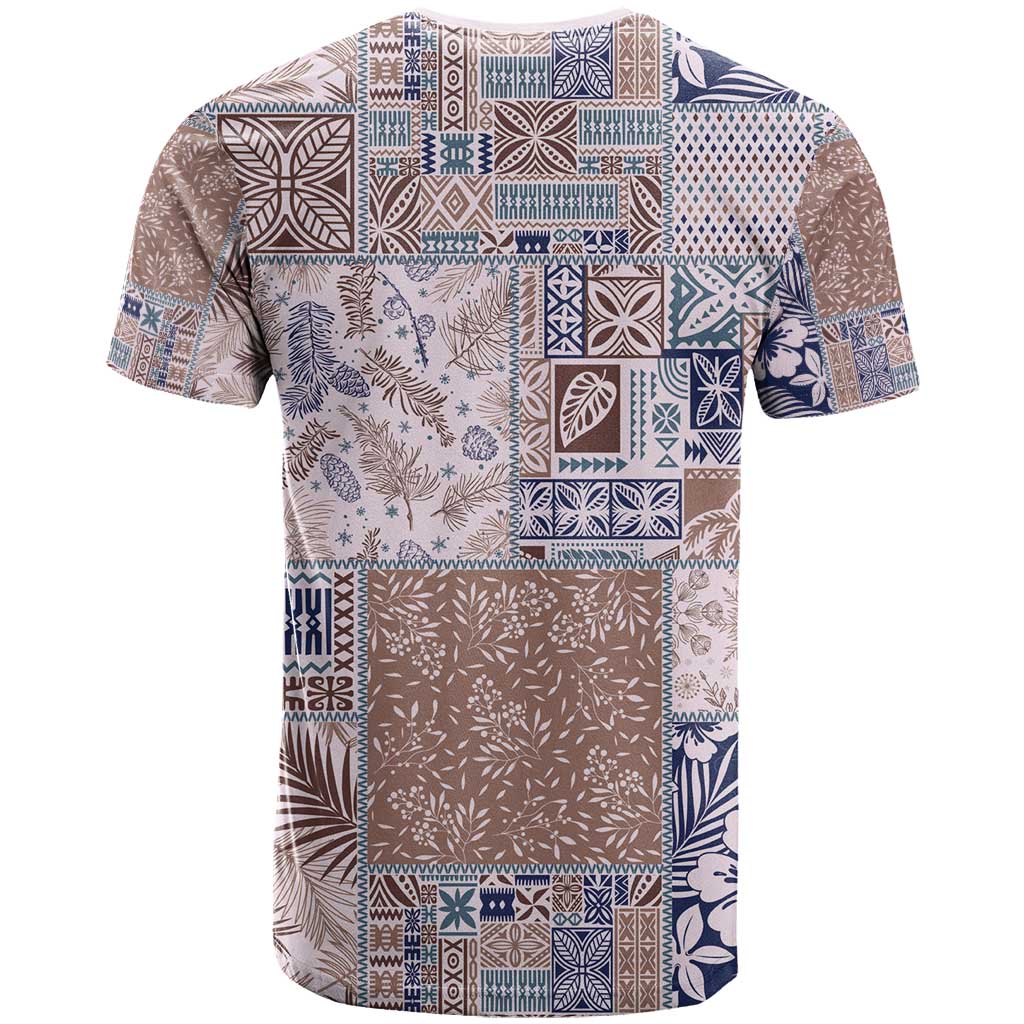 Aloha Hawaii Pastel Christmas Patchwork T Shirt Rustic Style - Polynesian Pride