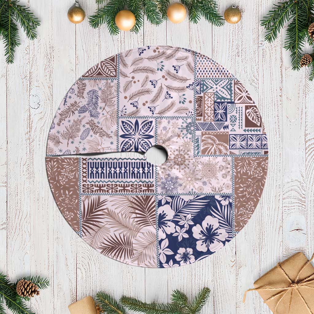 Aloha Hawaii Pastel Christmas Patchwork Tree Skirt Rustic Style LT7 Casual Beige - Polynesian Pride