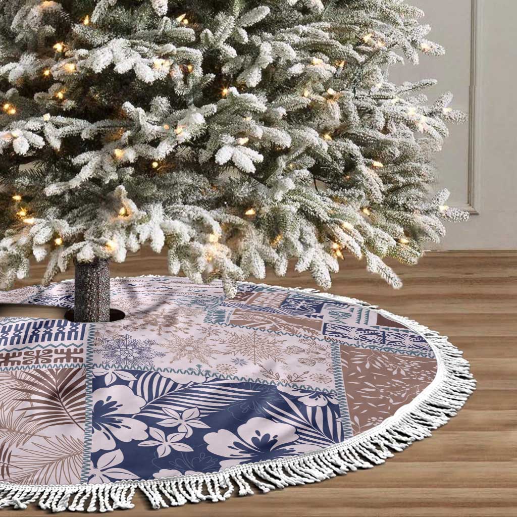 Aloha Hawaii Pastel Christmas Patchwork Tree Skirt Rustic Style - Polynesian Pride