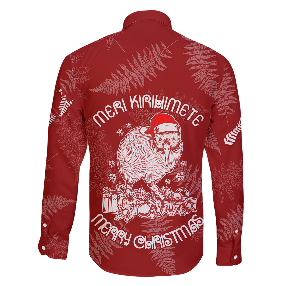 New Zealand Christmas Family Matching Off Shoulder Long Sleeve Dress and Hawaiian Shirt Silver Fern Mix Kiwi Bird Ver01 LT7 - Polynesian Pride
