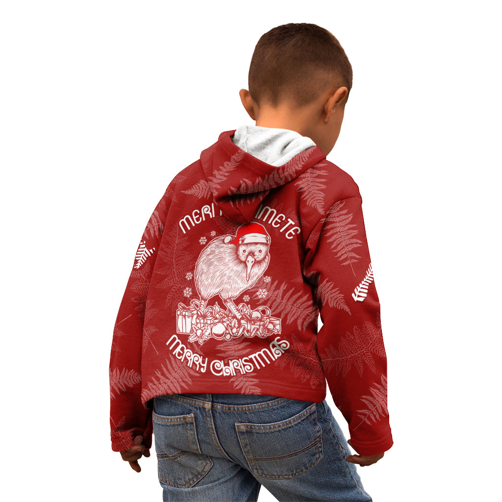 New Zealand Christmas Kid Hoodie Silver Fern Mix Kiwi Bird Ver01 LT7 - Polynesian Pride
