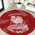 New Zealand Christmas Round Carpet Silver Fern Mix Kiwi Bird Ver01 LT7 Red - Polynesian Pride