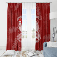 New Zealand Christmas Window Curtain Silver Fern Mix Kiwi Bird Ver01 LT7 - Polynesian Pride