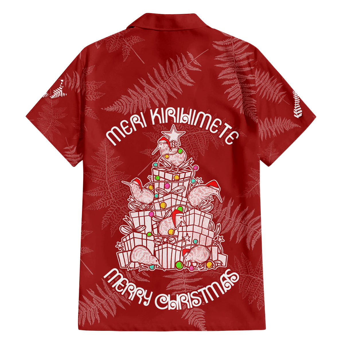 New Zealand Christmas Family Matching Off Shoulder Short Dress and Hawaiian Shirt Silver Fern Mix Kiwi Bird Ver02 LT7 - Polynesian Pride
