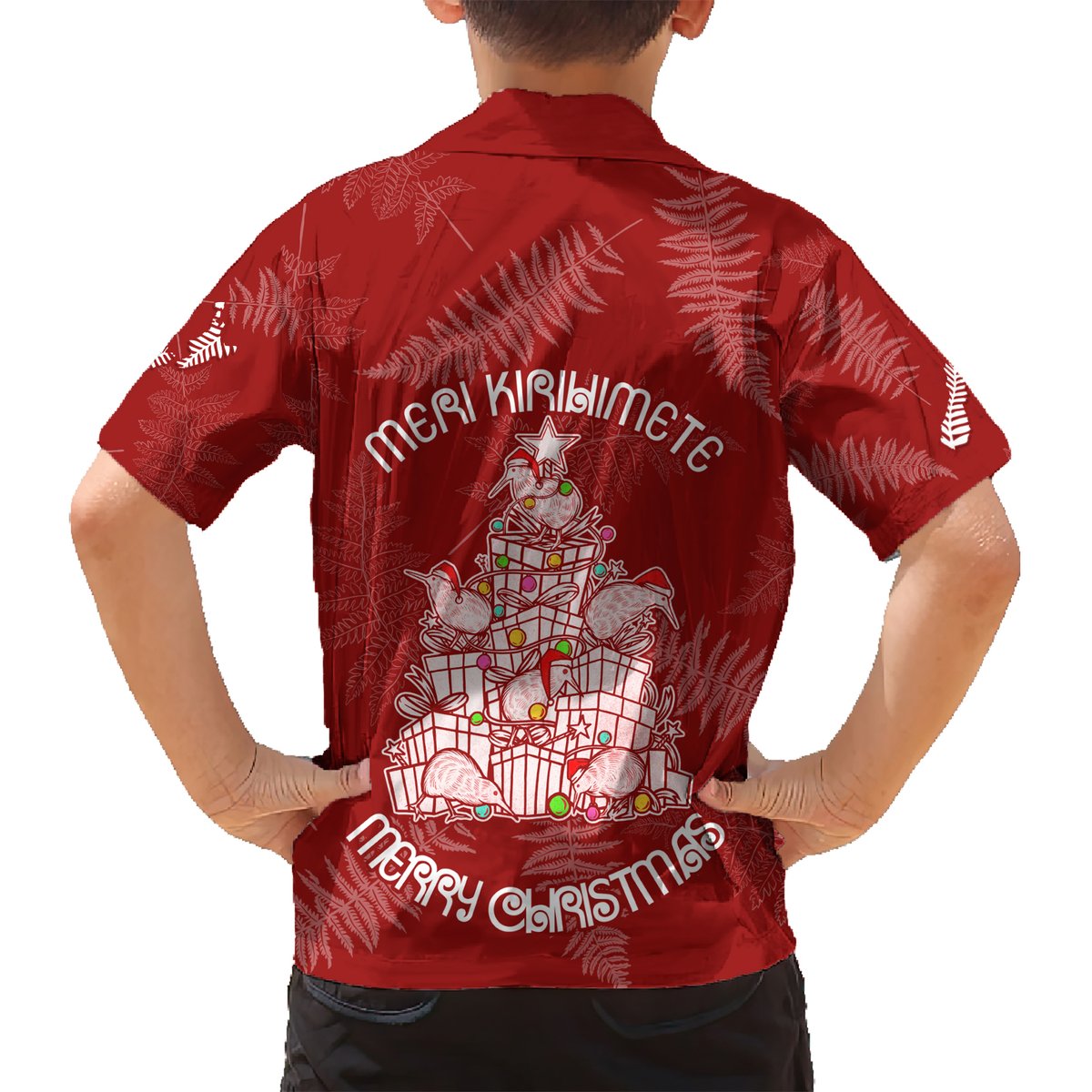 New Zealand Christmas Hawaiian Shirt Silver Fern Mix Kiwi Bird Ver02 LT7 - Polynesian Pride